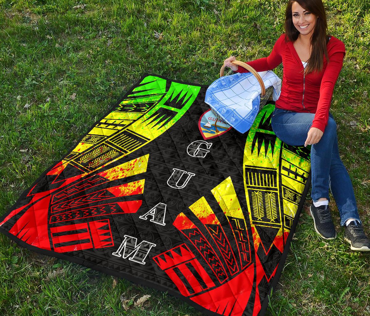 Guam Premium Quilt - Polynesian Tattoo Reggae - Polynesian Pride
