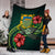 Tuvalu Polynesian Premium Blanket - Green Turtle Hibiscus - Polynesian Pride