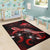 Papua New Guinea Polynesian Area Rugs - Turtle With Blooming Hibiscus Red - Polynesian Pride