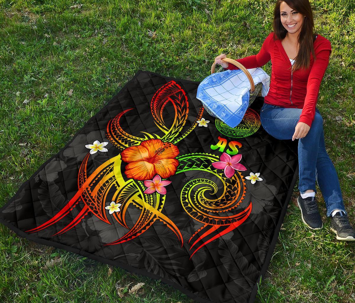 American Samoa Polynesian Premium Quilt - Legend of American Samoa (Reggae) - Polynesian Pride