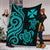 Wallis and Futuna Premium Blanket - Turquoise Tentacle Turtle - Polynesian Pride