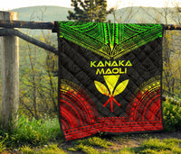 Hawaii Premium Quilt - Kanaka Maoli Polynesian Chief Reggae Version - Polynesian Pride