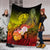 Tahiti Premium Blanket - Humpback Whale with Tropical Flowers (Yellow) - Polynesian Pride