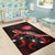 Nauru Polynesian Area Rugs - Turtle With Blooming Hibiscus Red - Polynesian Pride