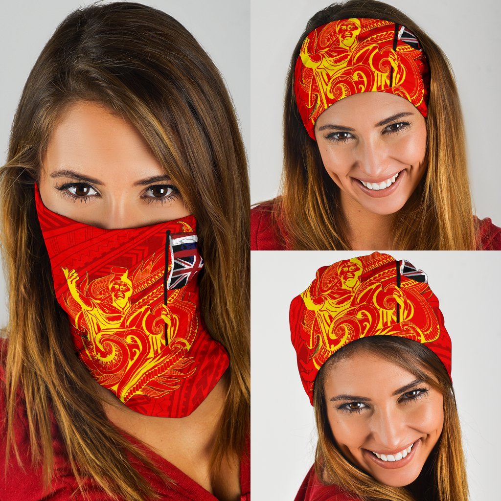 Hawaii King Mauna Kea Polynesian Bandana 3 - Pack - Red - AH One Size Red - Polynesian Pride