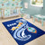 Guam Area Rug - Guam Seal Polynesian Patterns Plumeria (Blue) - Polynesian Pride