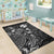 Wallis And Futuna Area Rugs Turtle Hibiscus Black - Polynesian Pride