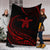 Hawaii Turtle Hibicus Premium Blanket - Frida Style - Red - Polynesian Pride