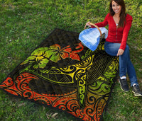 Hawaii Premium Quilt - Humpback Whale Hibiscus - Polynesian Pride