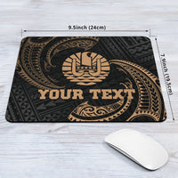 Tahiti Polynesian Custom Personalised Mouse Pad - Gold Tribal Wave - Polynesian Pride