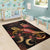 New Caledonia Polynesian Area Rugs - Turtle With Blooming Hibiscus Gold - Polynesian Pride