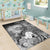 Polynesian Hawaii Area Rug - Humpback Whale with Tropical Flowers (White) - Polynesian Pride