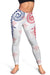 Hawaiian Kanaka Women's Leggings Flag Nation Demodern White AH - Polynesian Pride