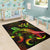 Kosrae Polynesian Area Rugs - Turtle With Blooming Hibiscus Reggae - Polynesian Pride