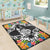 New Caledonia Area Rug - Coat OfArmsWith Tropical Flowers - Polynesian Pride