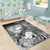 Custom Personalised Samoa Area Rug- Humpback Whale with Tropical Flowers (White) - Polynesian Pride