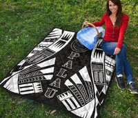 Palau Premium Quilt - Palau Seal Polynesian White Tattoo - Polynesian Pride