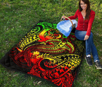 Pohnpei Premium Quilt - Reggae Shark Polynesian Tattoo - Polynesian Pride