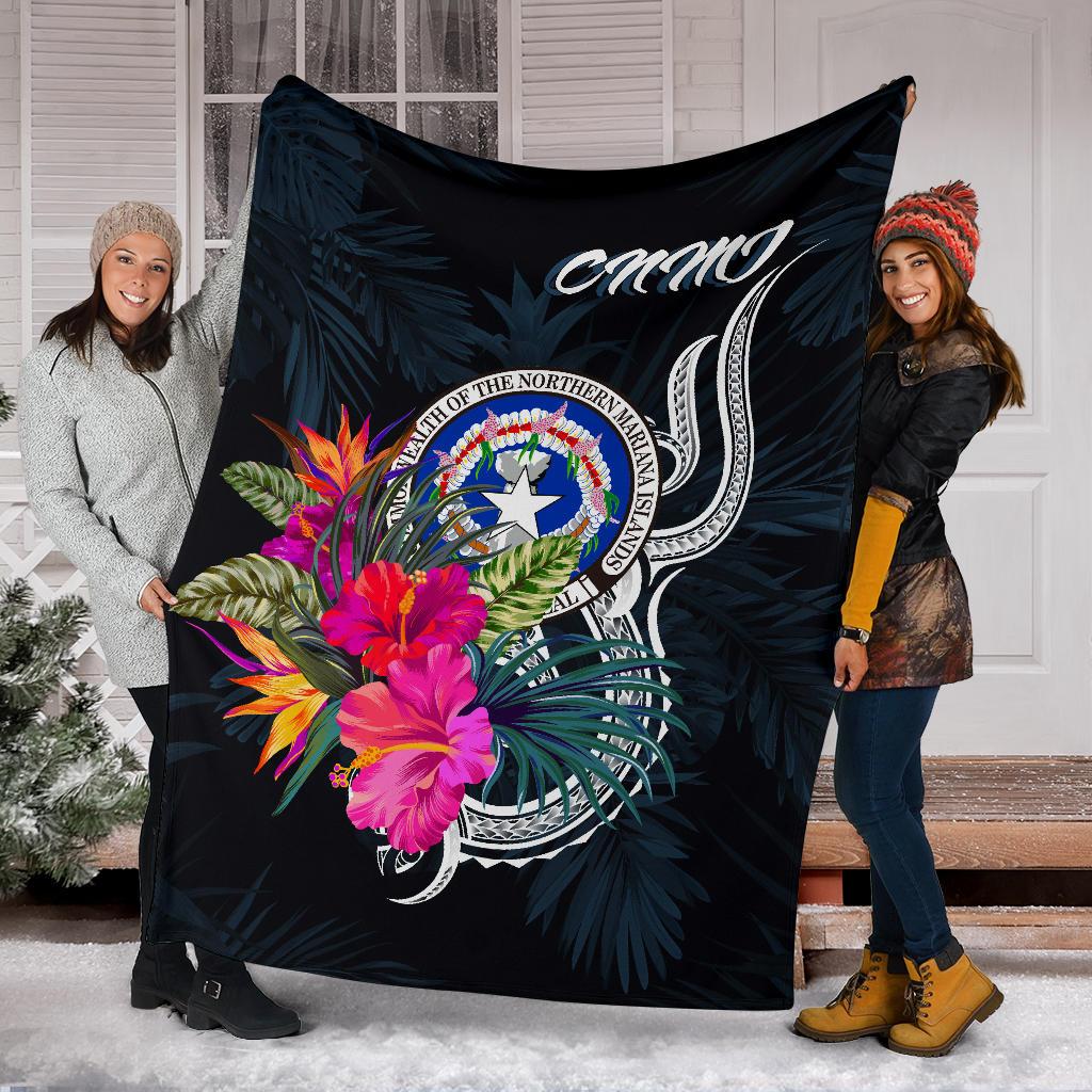 Northern Mariana Islands Polynesian Premium Blanket - Tropical Flower - Polynesian Pride
