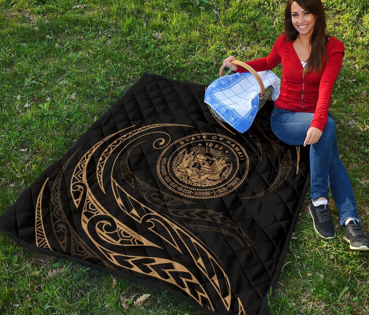 Hawaii Premium Quilt - Gold - Frida Style - Polynesian Pride