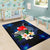 Wallis and Futuna Polynesian Area Rug - Turtle With Plumeria Flowers - Polynesian Pride