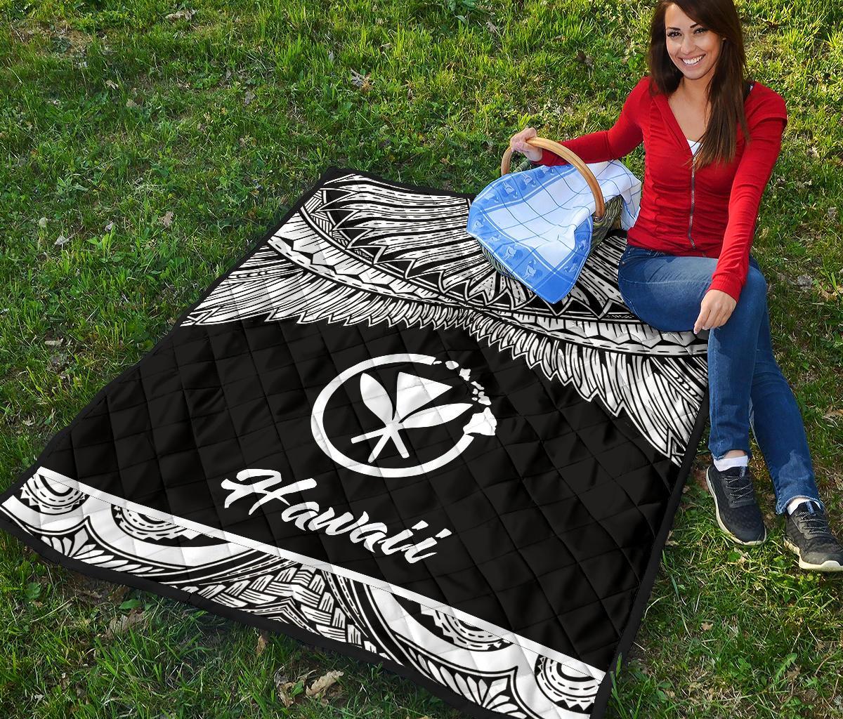 Hawaii Polynesian Premium Quilt - Hawaii Pride White Version - Polynesian Pride