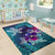 Hawaii Area Rug - Hawaii Turtle Flowers And Palms Retro - Polynesian Pride