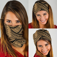 Polynesian Lines Tatau Gold Unisex Bandana - Polynesian Pride