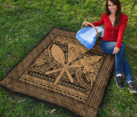 Hawaii Polynesian Kanaka Maoli Premium Quilt Gold - Polynesian Pride