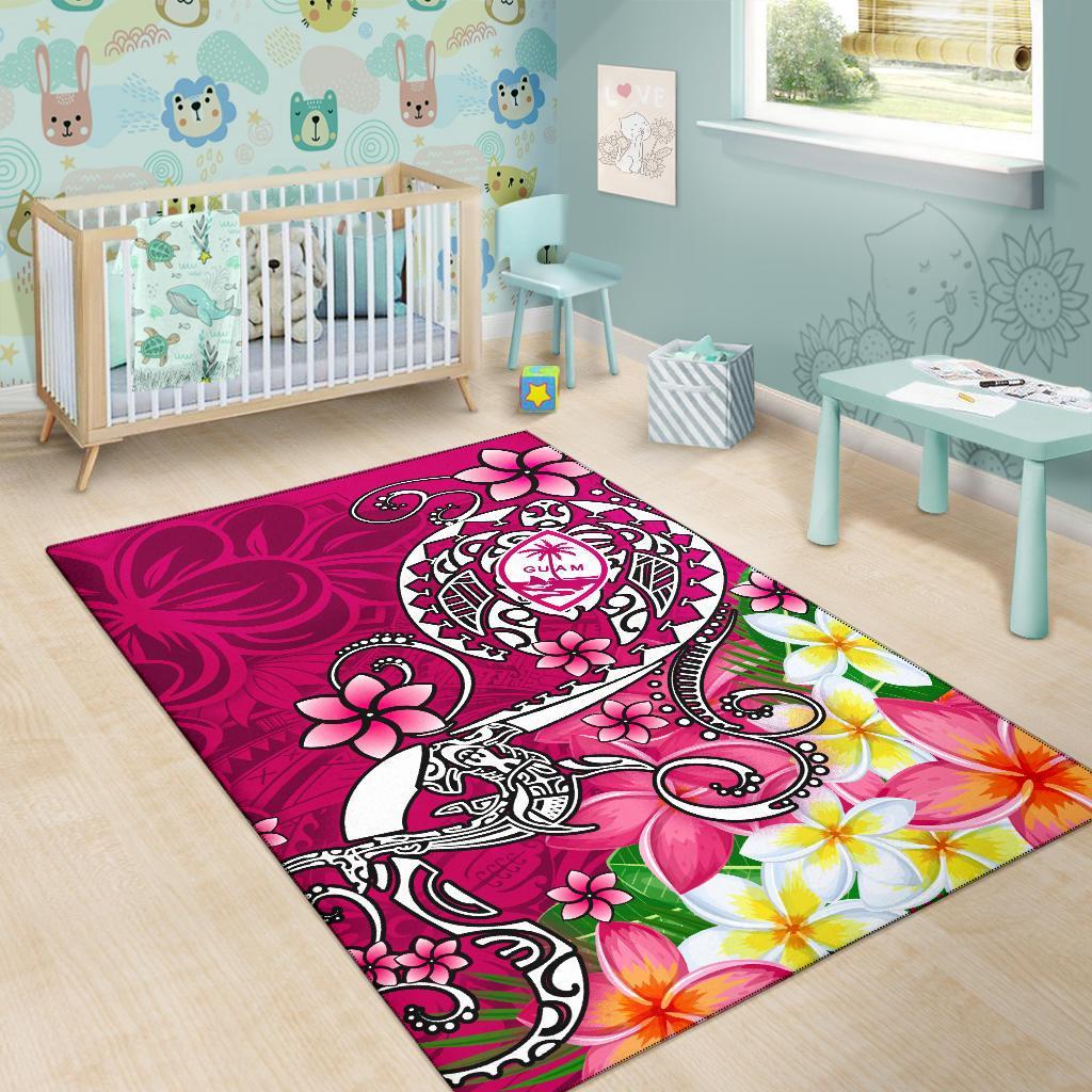 Guam Area Rug - Turtle Plumeria (Pink) - Polynesian Pride