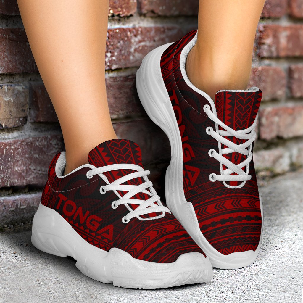 Tonga Chunky Sneakers - Polynesian Chief Red Version - Polynesian Pride