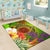 American Samoa Polynesian Area Rug - Manta Ray Tropical Flowers (Reggae) - Polynesian Pride