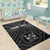 Fiji Personalised Area Rug - Fiji Seal With Polynesian Tattoo Style ( Black) - Polynesian Pride