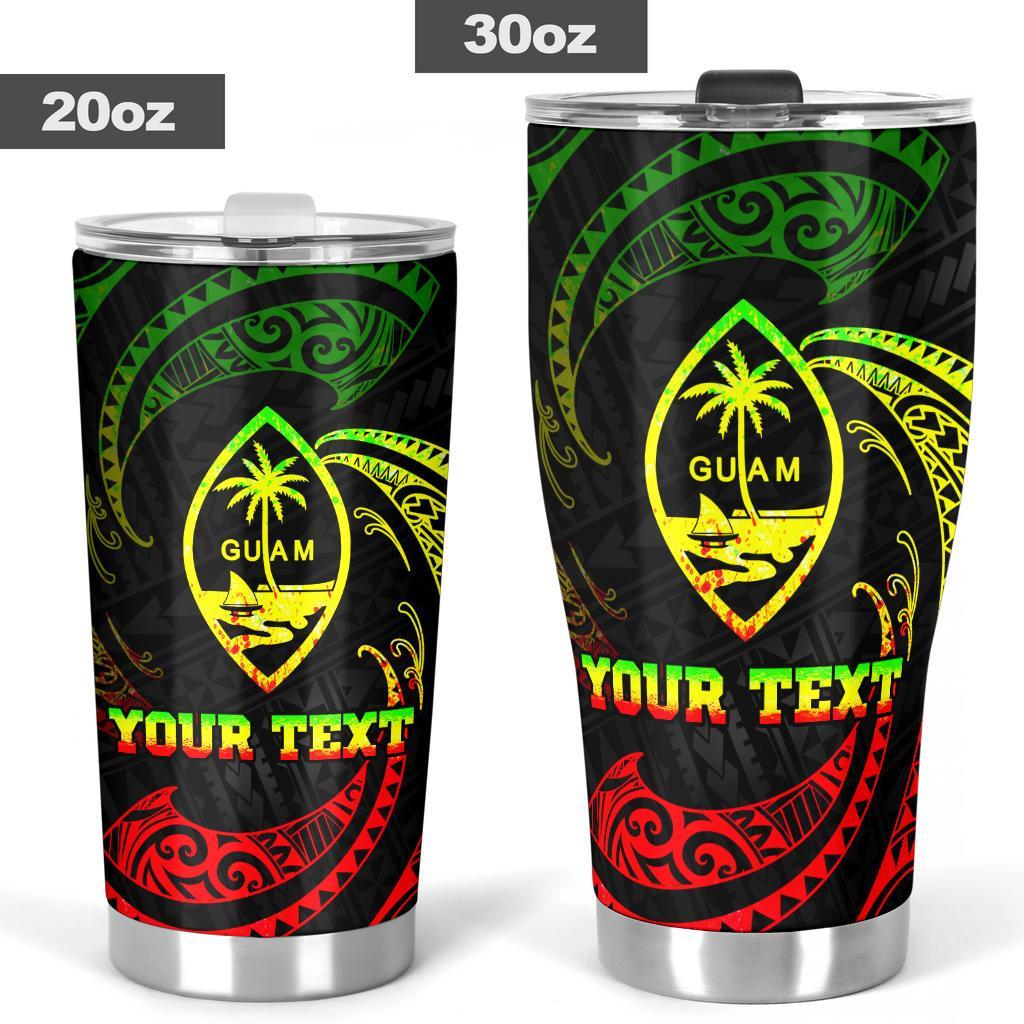 Guam Polynesian Custom Personalised Tumbler - Reggae Tribal Wave - Polynesian Pride