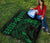 Hawaii Map Kanaka Polynesian Hula Girl Premium Quilt - Green - Polynesian Pride