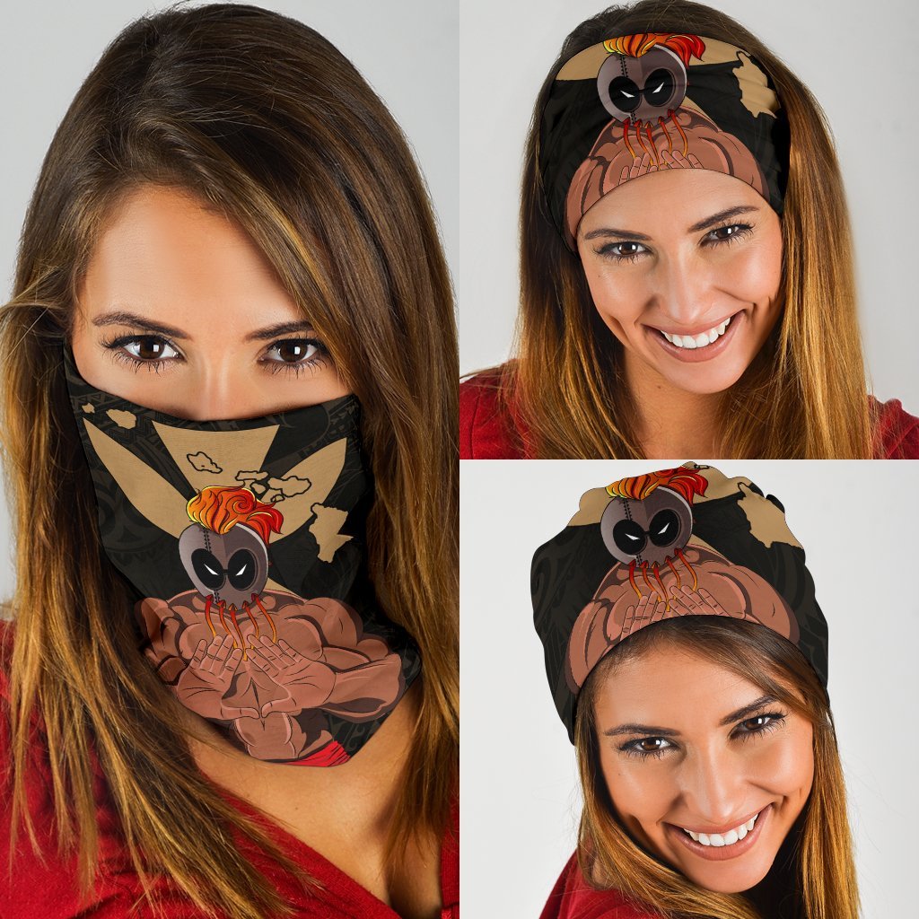 Warrior Kanaka Map Polynesian Bandana 3-Pack - Gold - AH One Size Gold - Polynesian Pride