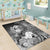 Guam Area Rug - Humpback Whale with Tropical Flowers (White) - Polynesian Pride