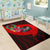 Pohnpei Area Rug - Polynesian Hook And Hibiscus (Red) - Polynesian Pride