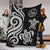 Tahiti Polynesian Premium Blanket - White Tentacle Turtle - Polynesian Pride