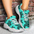 Polynesian Turtle Palm And Sea Pebbles Turquoise Chunky Sneakers - Polynesian Pride