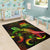 Tuvalu Polynesian Area Rugs - Turtle With Blooming Hibiscus Reggae - Polynesian Pride