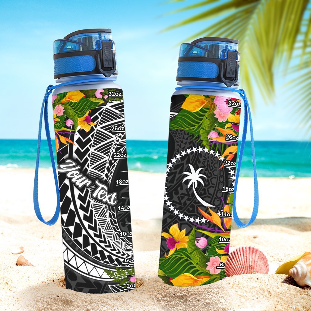 Chuuk State Custom Personalised Hydro Tracking Bottle - Seal Spiral Polynesian Patterns - Polynesian Pride