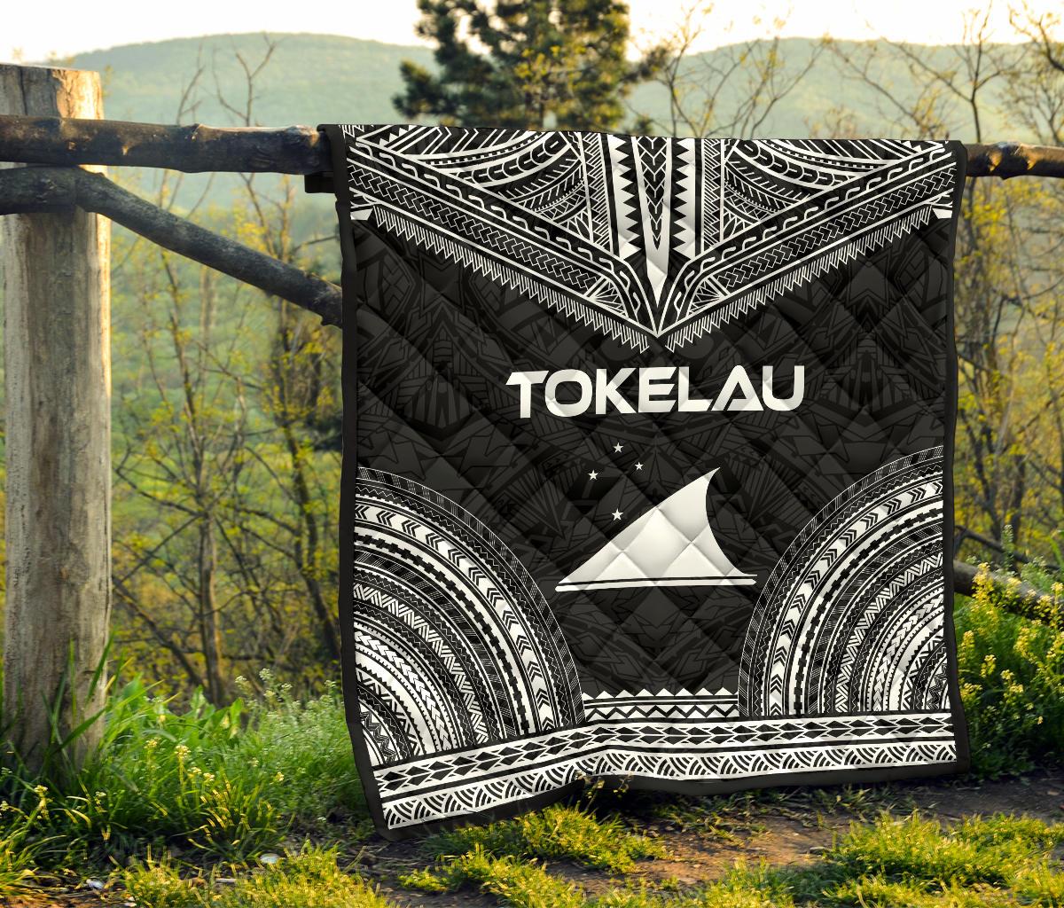Tokelau Premium Quilt - Tokelau Flag Polynesian Chief Black Version - Polynesian Pride