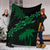 Hawaii Turtle Plumeria Coconut Tree Polynesian Premium Blanket - Green - Polynesian Pride