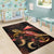 Tokelau Polynesian Area Rugs - Turtle With Blooming Hibiscus Gold - Polynesian Pride