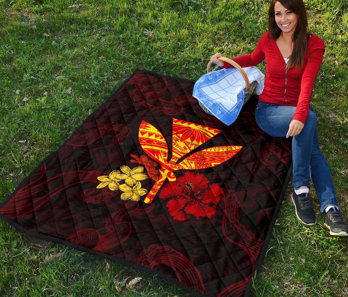 Polynesian Kanaka Maoli Flower Quilt - Polynesian Pride