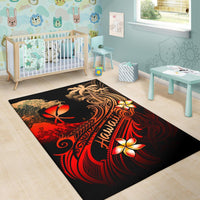Hawaii Polynesian Area Rug - Plumeria Flowers And Waves - Polynesian Pride