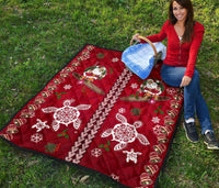 Hawaii Turtle Santa Claus Pattern Christmas Premium Quilt - San Style - AH - Polynesian Pride