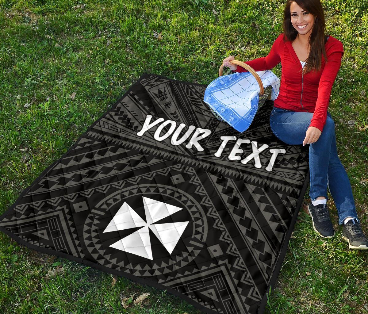 Wallis and Futuna Personalised Premium Quilts - Wallis and Futuna Seal With Polynesian Tattoo Style - Polynesian Pride