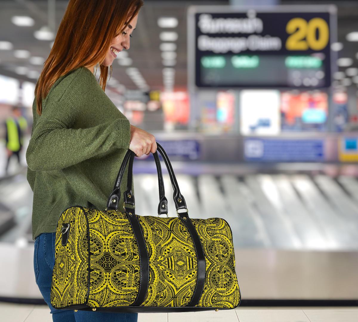 Polynesian Symmetry Yellow Hawaii Travel Bag - Polynesian Pride